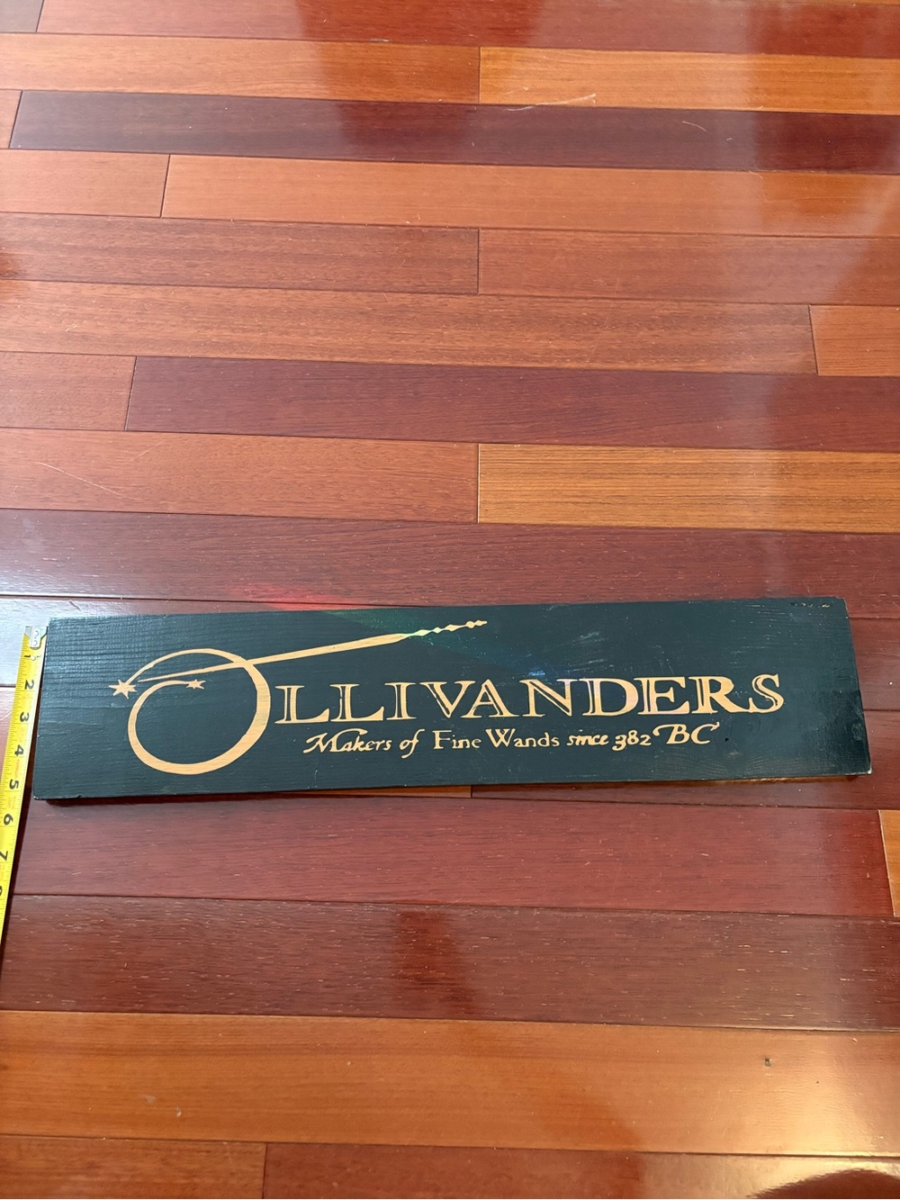 Harry Potter Handpainted Ollivanders Wooden Sign - Black and Gold